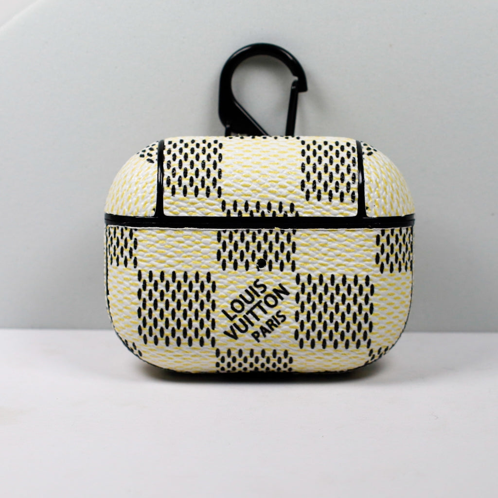 Designer AirPods 2-3-Pro Case White Checkered