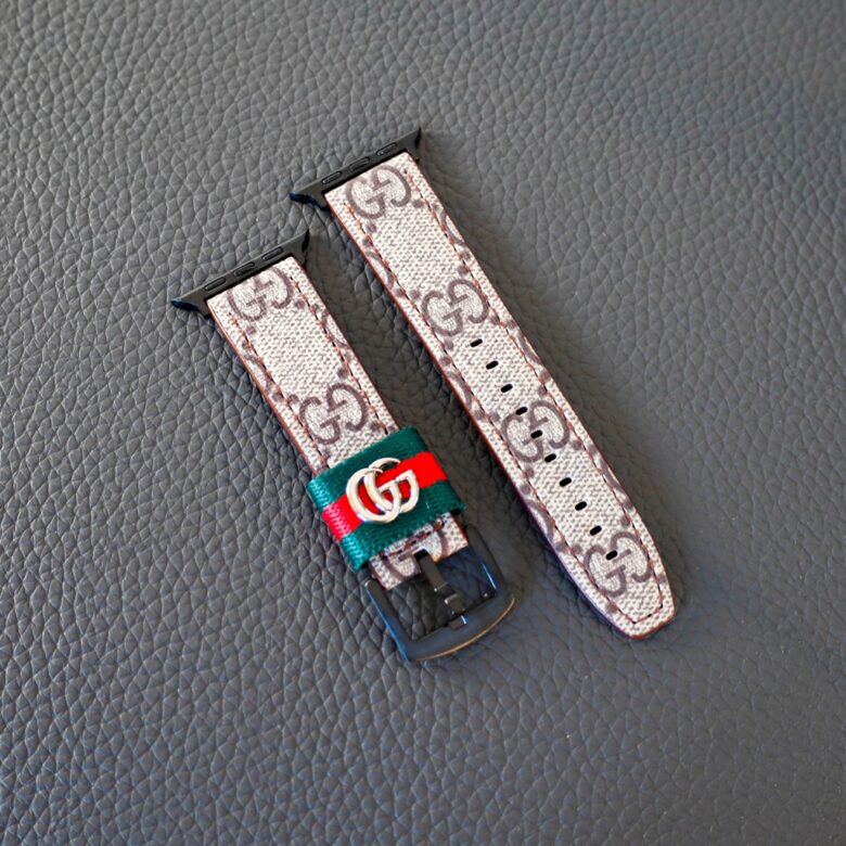 Fashion Designer Apple Watch Band Wrist Strap / Beige