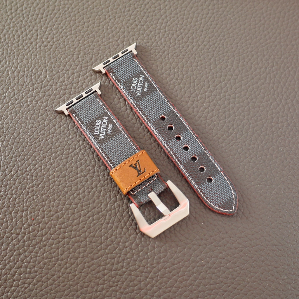 Black Designer Apple Watch Band Checkered Style