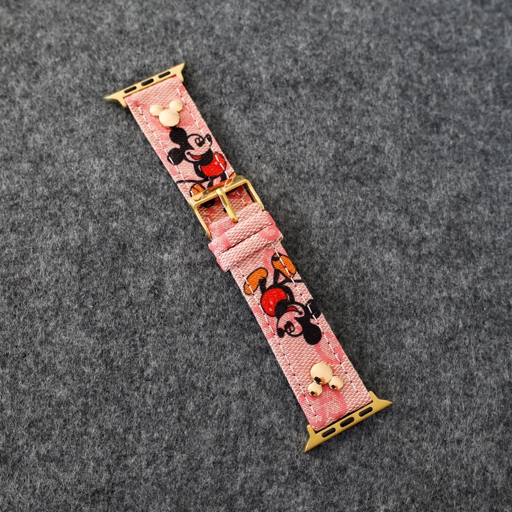 Apple Watch Band Designer Leather Wrist Strap / Pink