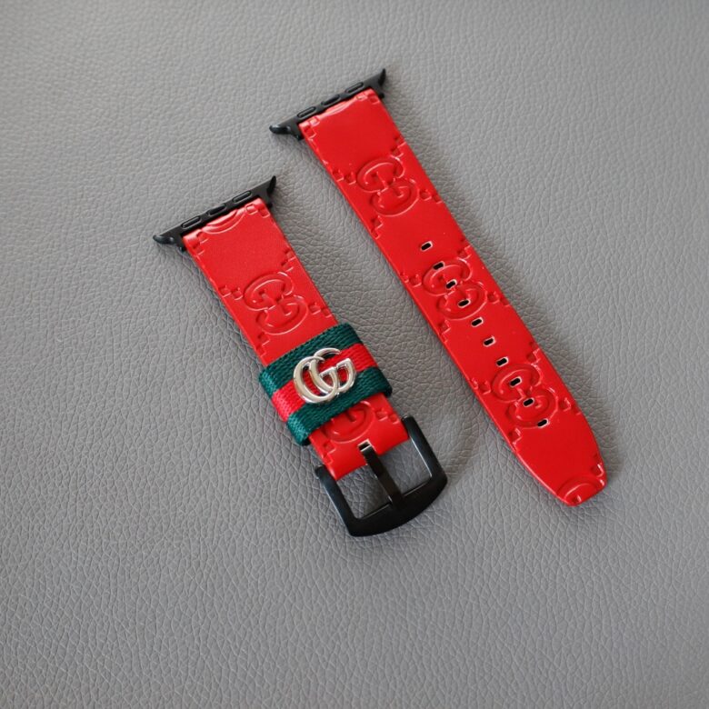 Luxury Leather Apple Watch Band Wrist Strap / Red