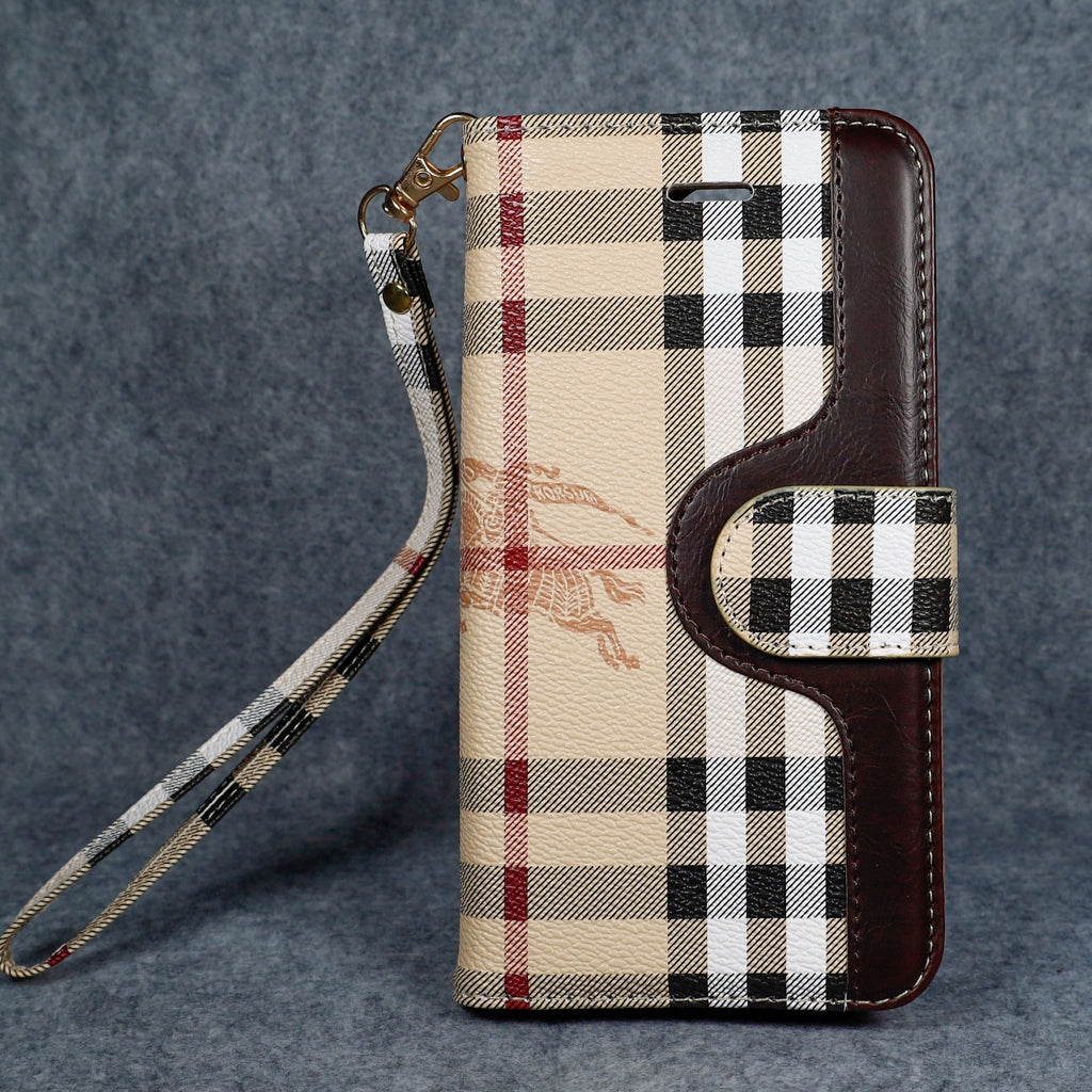 Burberry iPhone Case Wallet Style For 11 12 13 14 15 16 17 Pro Max Plus Series