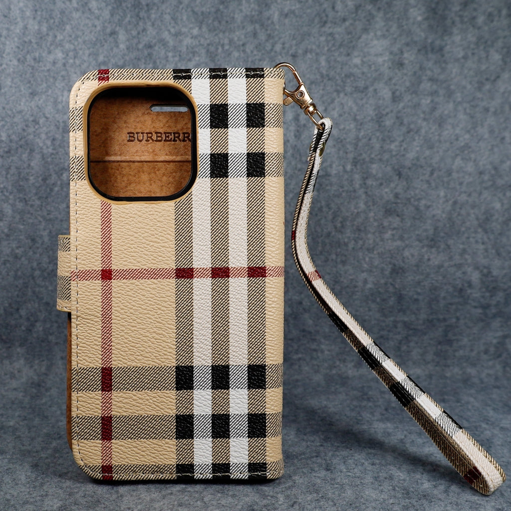 Burberry iPhone Case Wallet Style For 11 12 13 14 15 16 17 Pro Max Plus Series