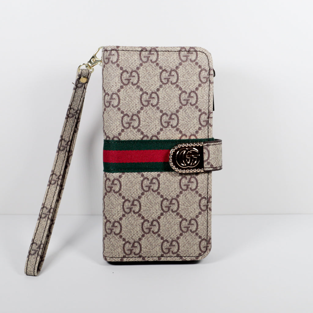 GG Wallet Handyhülle mit Reißverschluss und Ständer für iPhone 12, 13, 14, 15, 16 Pro Max Plus 