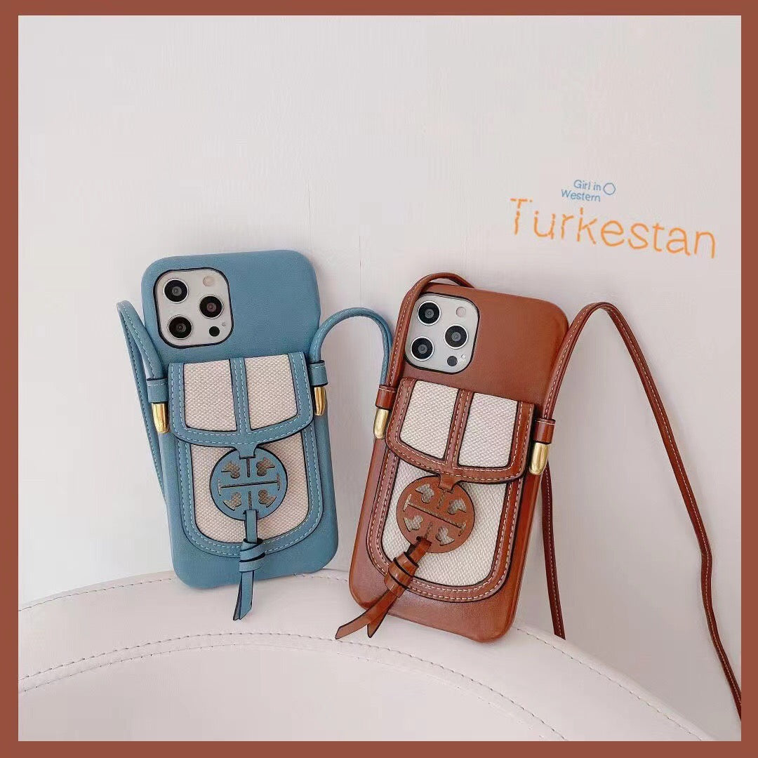 Designer iPhone CrossBody Case with Card Slot for iPhone 11 12 13 14 Pro Max / Series