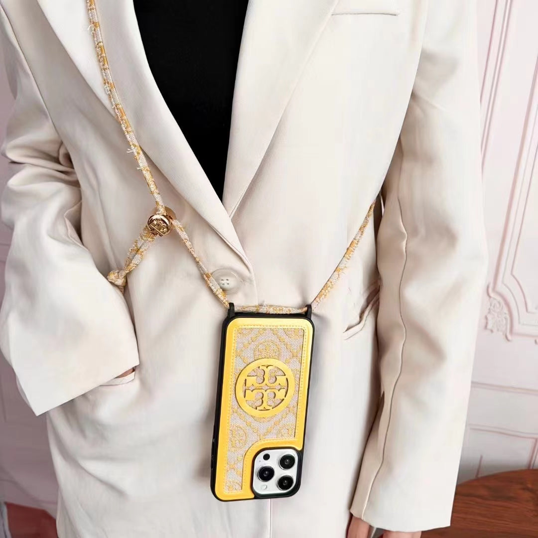 Tory Burch Phone Case Crossbody for iPhone 12 13 14 15 16 Pro Max Plus