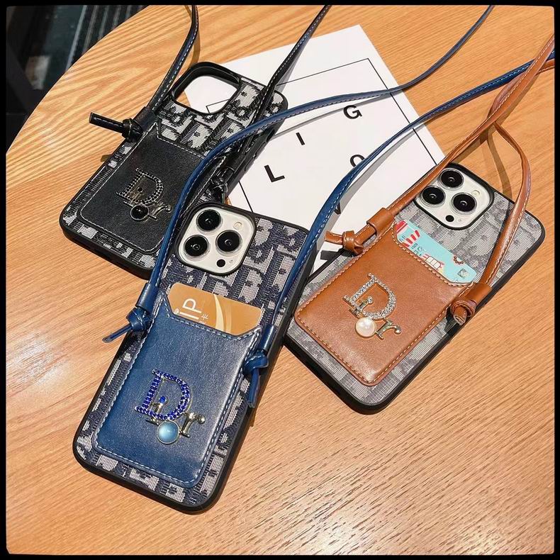 DR CrossBody Strass-Initialen-Hülle für iPhone 11, 12, 13 Pro Max 