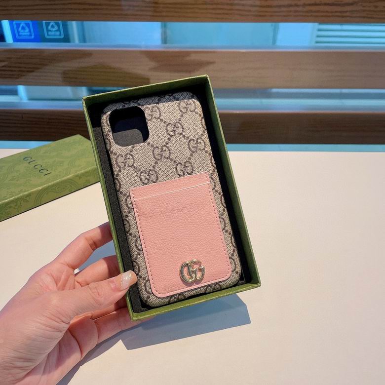 Klassische rosafarbene Canvas-Leder-Hülle mit Kartenfach für iPhone 11, 12, 13 Pro Max Serie 