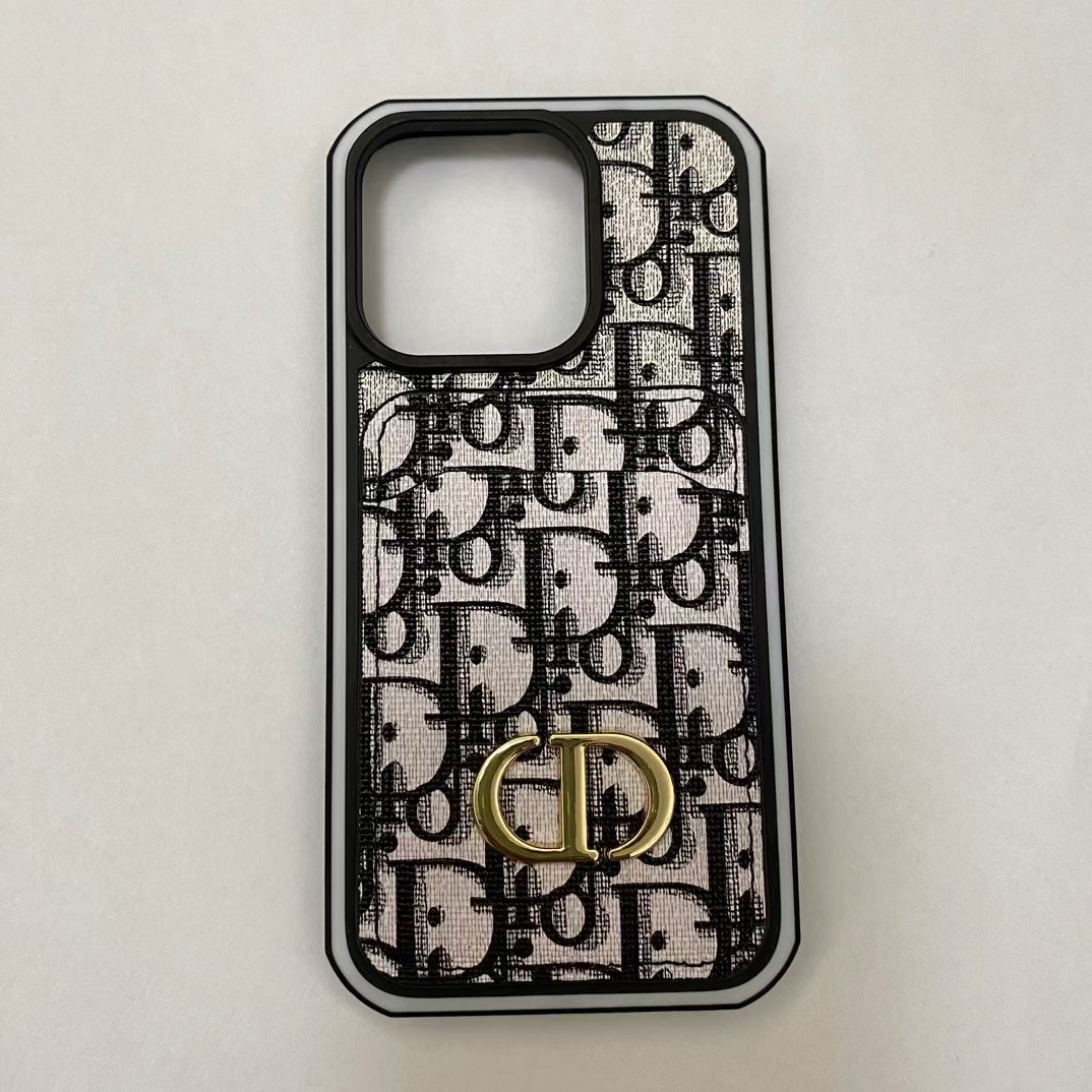 Klassische Dior iPhone-Hülle für 16 Pro Max, 15, 14, 13, 12 und 11 