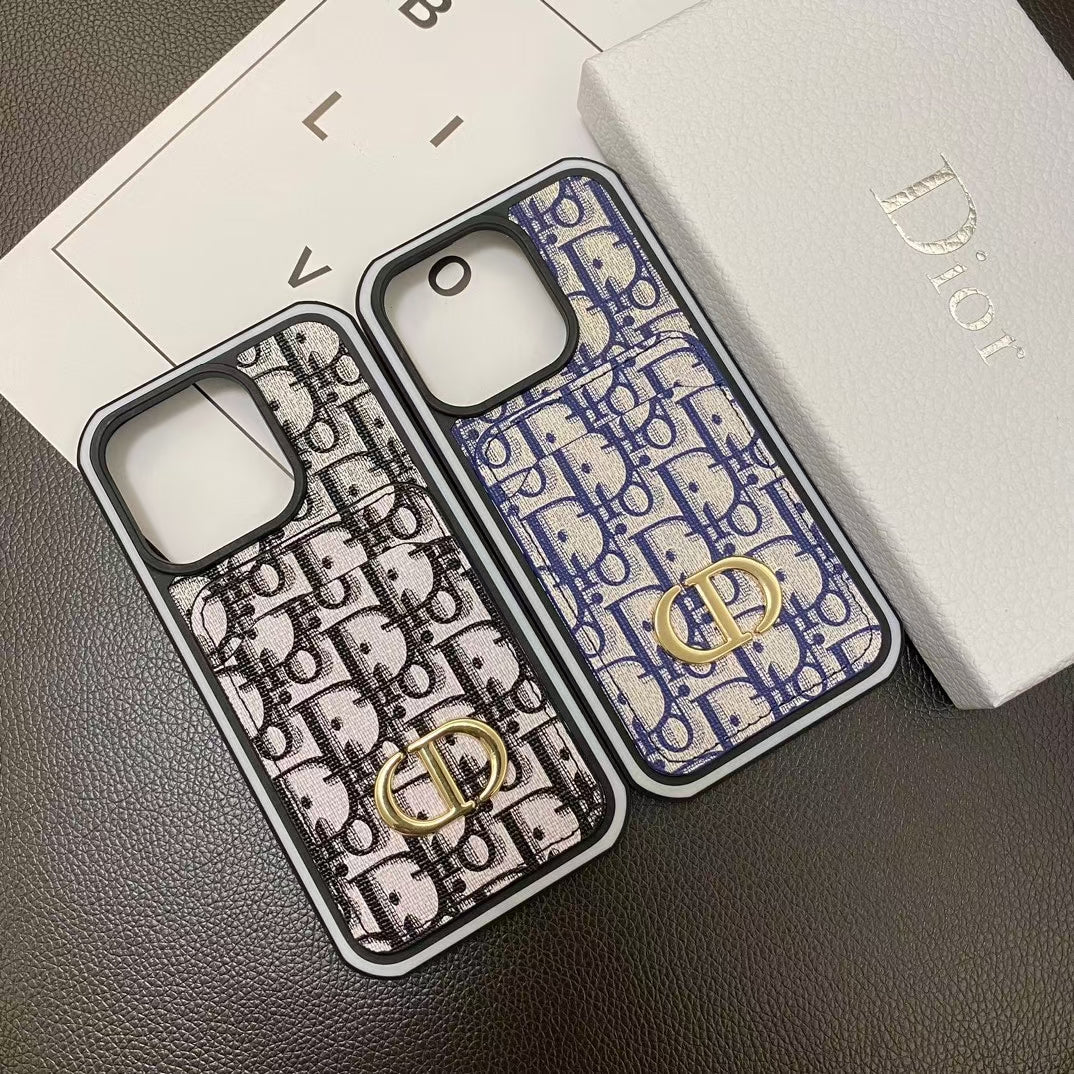 Klassische Dior iPhone-Hülle für 16 Pro Max, 15, 14, 13, 12 und 11 