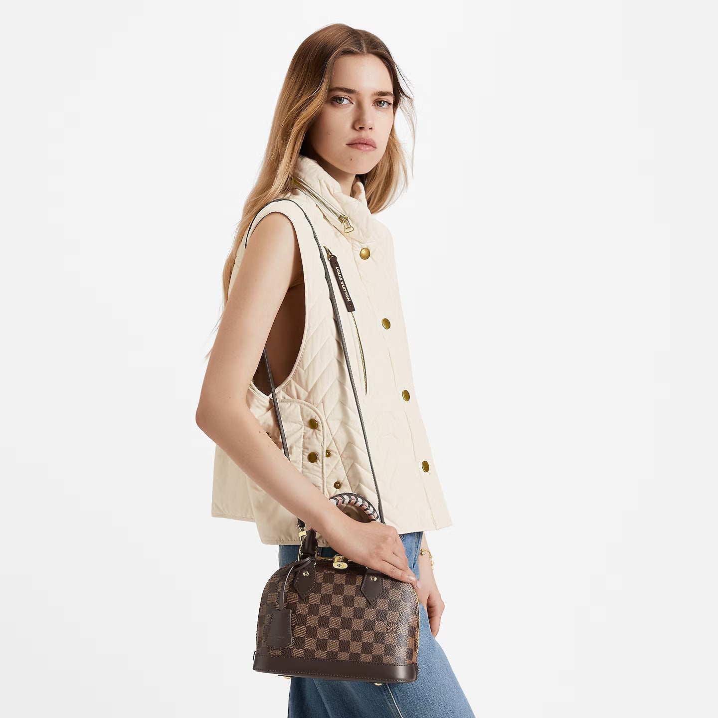 Damier Ebene coated canvas N40447 Braided Alma BB