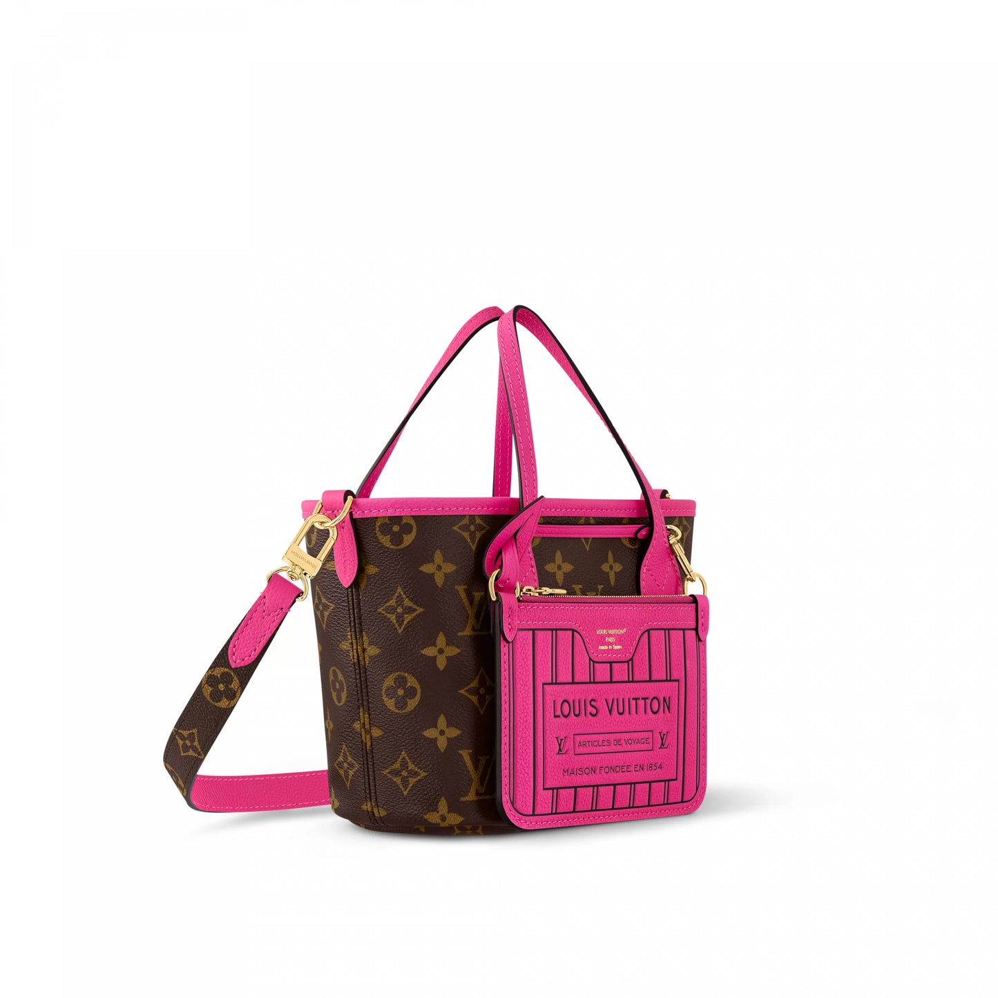 M12106 Neverfull Bandoulière Inside Out BB Rose