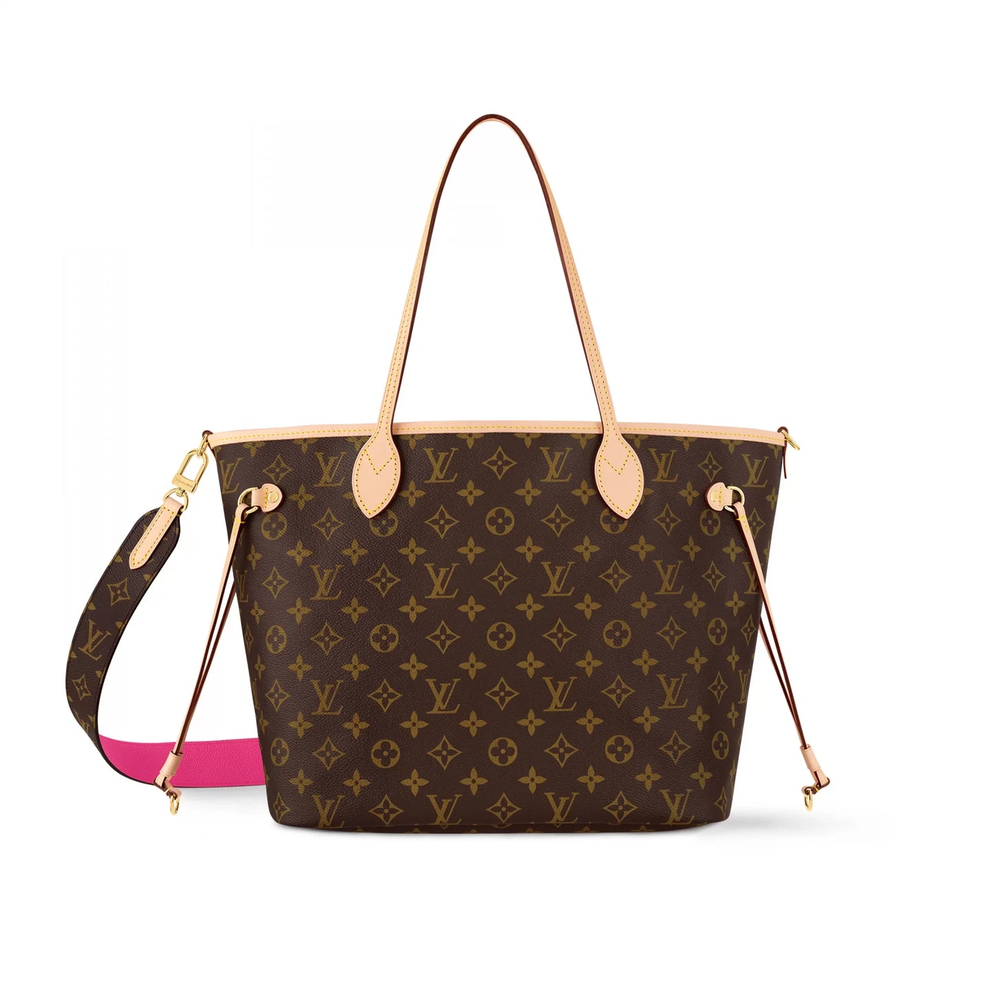 M12257 Neverfull Bandoulière Inside Out MM MMonogram/Rose Pondichery