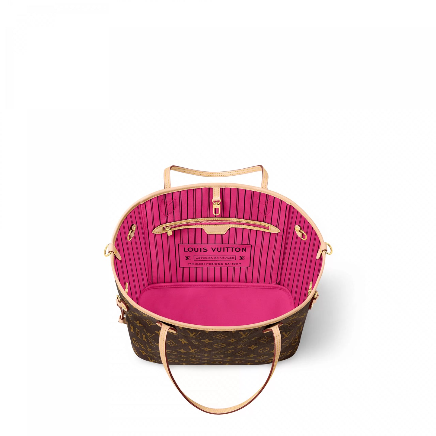 M12257 Neverfull Bandoulière Inside Out MM MMonogram/Rose Pondichery