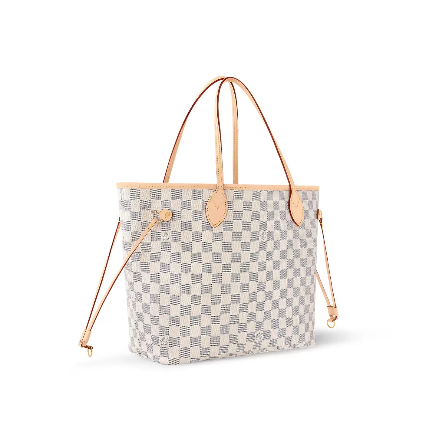 N40603 Neverfull MM Rose Ballerine Damier Azur Canvas