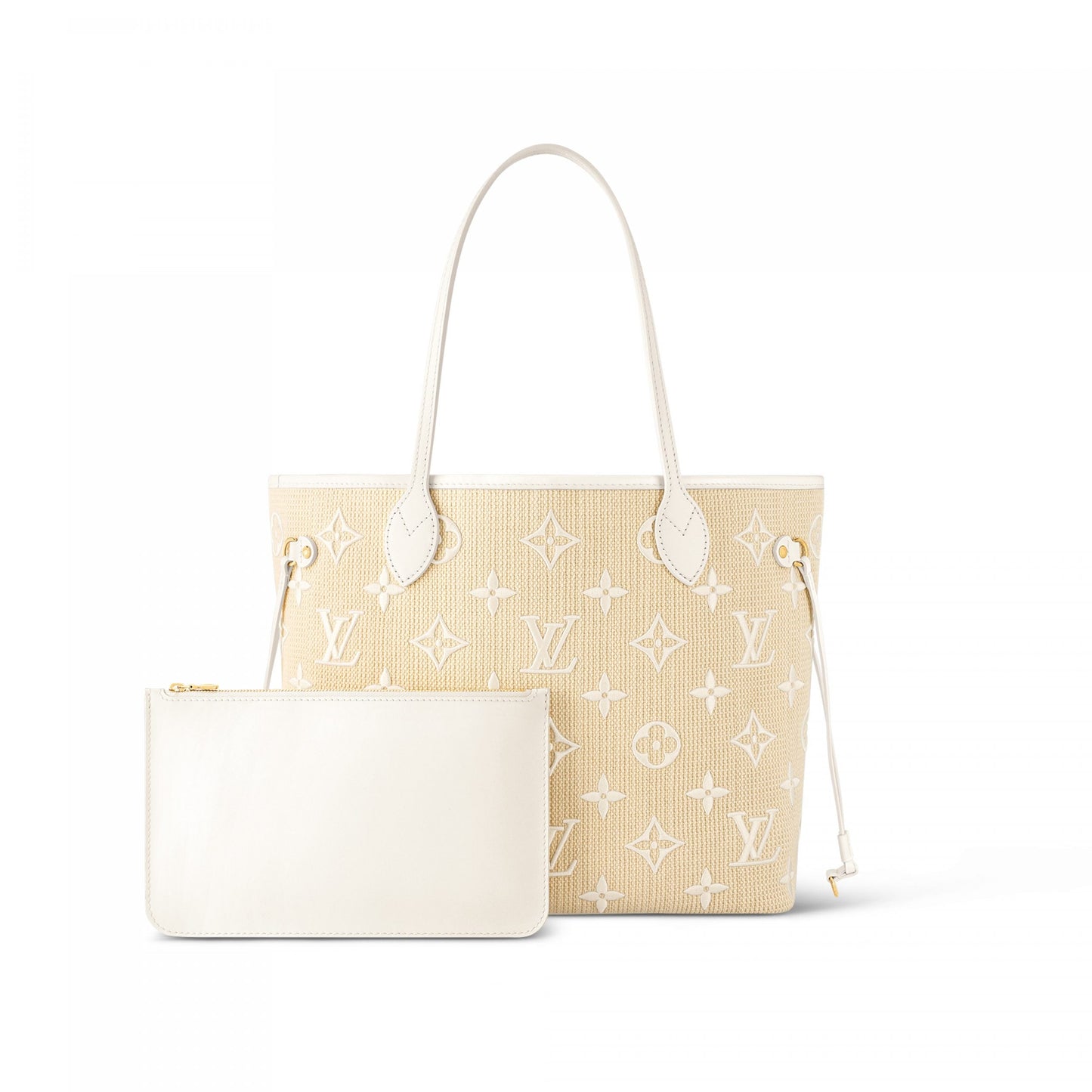 M22839 Neverfull MM Lotus Cotton White Beige