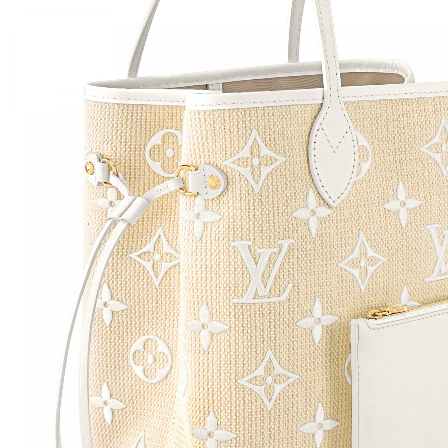 M22839 Neverfull MM Lotus Cotton White Beige