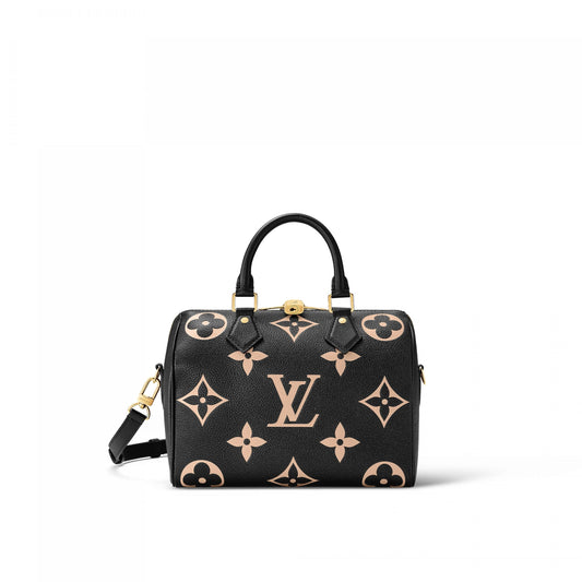 M58947 Speedy Bandoulière 25 Bicolor Monogram Empreinte Leather Black Beige